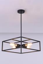  LIT5732BK+MC - 16" 4X60 W Pendant in Black finish with replaceable socket rings in Black, Chrome